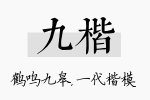 九楷名字的寓意及含义