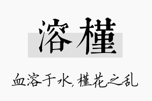 溶槿名字的寓意及含义