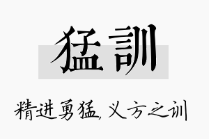 猛训名字的寓意及含义