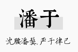 潘于名字的寓意及含义