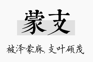 蒙支名字的寓意及含义