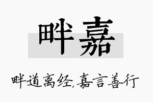 畔嘉名字的寓意及含义