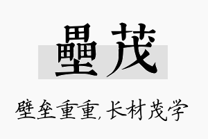 垒茂名字的寓意及含义