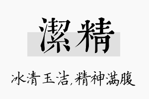 洁精名字的寓意及含义