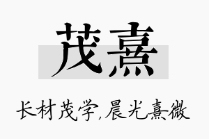 茂熹名字的寓意及含义