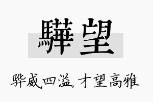 骅望名字的寓意及含义