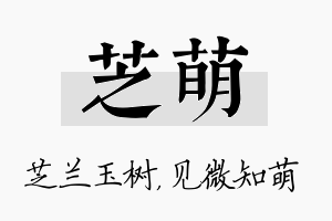 芝萌名字的寓意及含义