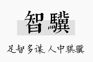 智骥名字的寓意及含义