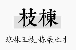 枝栋名字的寓意及含义