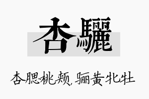 杏骊名字的寓意及含义