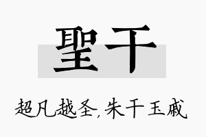 圣干名字的寓意及含义