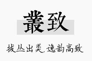 丛致名字的寓意及含义