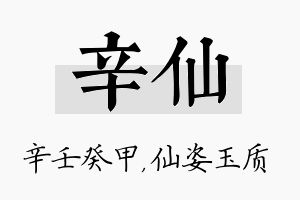 辛仙名字的寓意及含义