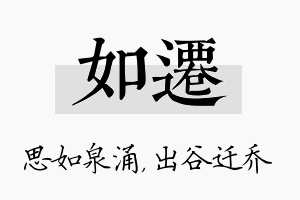 如迁名字的寓意及含义