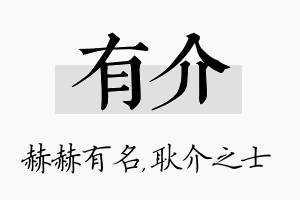 有介名字的寓意及含义