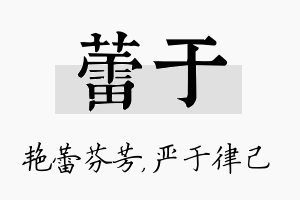 蕾于名字的寓意及含义