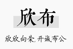 欣布名字的寓意及含义