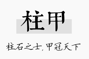 柱甲名字的寓意及含义