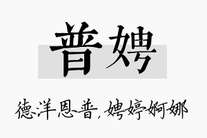 普娉名字的寓意及含义