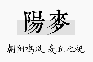 阳麦名字的寓意及含义