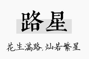 路星名字的寓意及含义