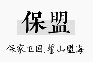 保盟名字的寓意及含义