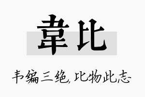 韦比名字的寓意及含义