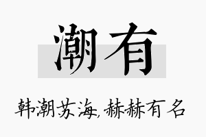 潮有名字的寓意及含义