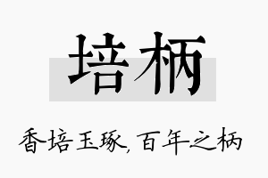 培柄名字的寓意及含义