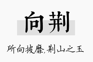 向荆名字的寓意及含义