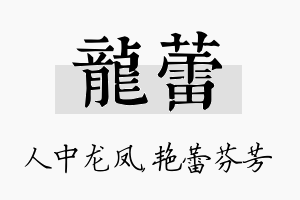 龙蕾名字的寓意及含义