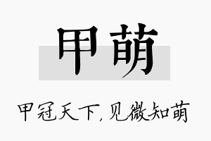 甲萌名字的寓意及含义