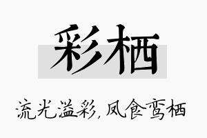 彩栖名字的寓意及含义