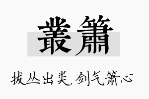 丛箫名字的寓意及含义