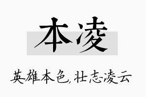 本凌名字的寓意及含义