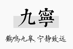 九宁名字的寓意及含义