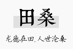 田桑名字的寓意及含义