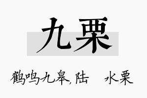 九栗名字的寓意及含义