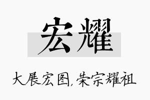 宏耀名字的寓意及含义