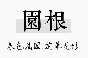 园根名字的寓意及含义