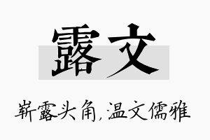 露文名字的寓意及含义