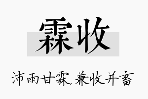 霖收名字的寓意及含义