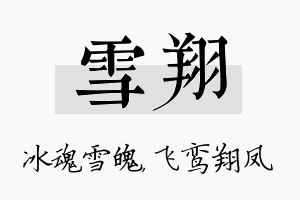 雪翔名字的寓意及含义