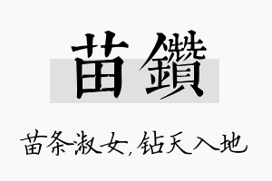 苗钻名字的寓意及含义