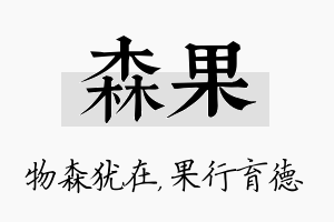 森果名字的寓意及含义