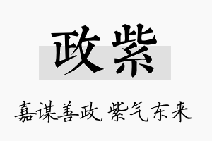 政紫名字的寓意及含义