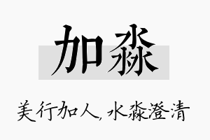 加淼名字的寓意及含义