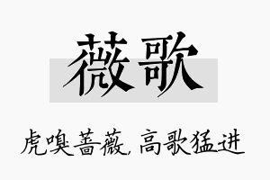 薇歌名字的寓意及含义