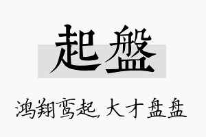 起盘名字的寓意及含义