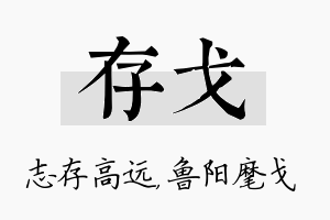 存戈名字的寓意及含义